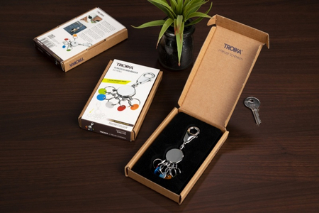 Brelok TROIKA Patent Colour, z karabińczykiem, na 5 kluczy, kolorowe znaczniki, stalowy