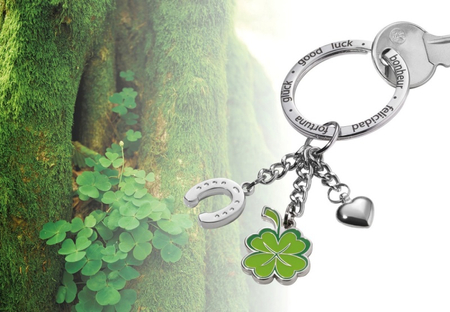 Brelok TROIKA Glucksbringer Klee, 3 charmsy, emaliowany metal