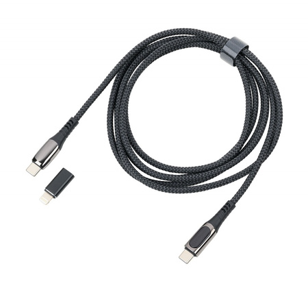 Kabel ładujący TROIKA Speedy XL, 2m, przejściówka USC-C na lightning, czarny