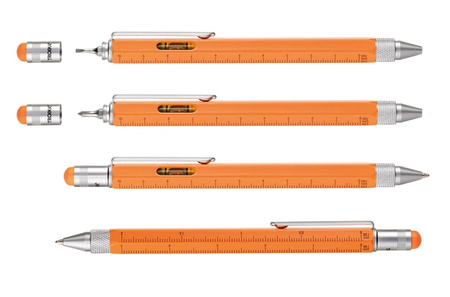 Długopis wielozadaniowy TROIKA Construction, pomarańczowy neonowy