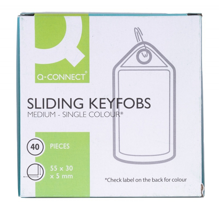 Zawieszki na klucze Q-CONNECT, 55x30mm, 40 szt., niebieskie