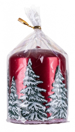 Świeca słupek DONAU HOME Frozen Dreams, 70x90mm, czerwony