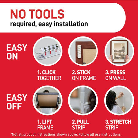 Rzepy COMMAND™ (17201), do wieszania obrazów, średnie, 4 komplety., białe