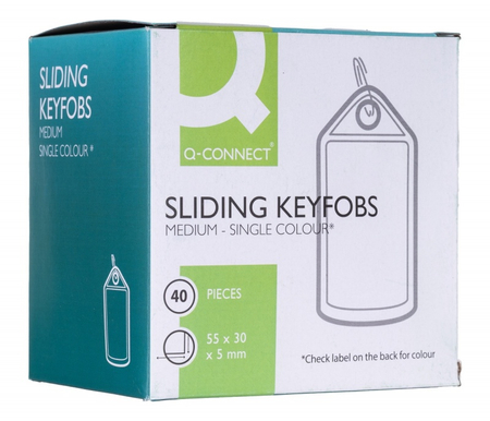 Zawieszki na klucze Q-CONNECT, 55x30mm, 40 szt., czerwone