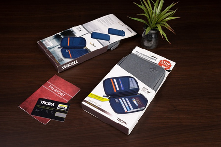 Etui na dokumenty TROIKA Safe Flight, na suwak, szare