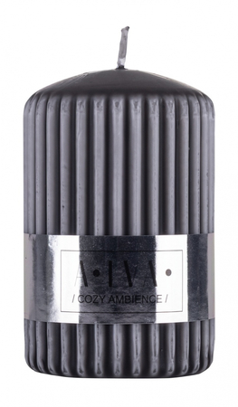 Świeca słupek ryflowana DONAU HOME Alva, 60x90mm, antracyt