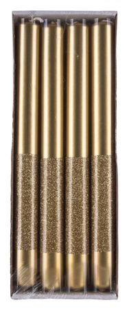 Świeca stołowa DONAU HOME Onyx, 22x250mm, 4 szt., złoty
