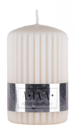 Świeca słupek ryflowana DONAU HOME Alva, 60x90mm, kremowy