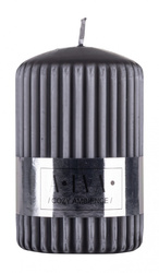 Świeca słupek ryflowana DONAU HOME Alva, 60x90mm, antracyt