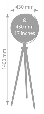 Globus TROIKA Sputnik, na stojaku, śr. 43cm, wys. 1,40m, brązowo-srebrny
