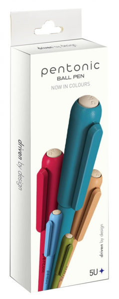 Długopis LINC Pentonic Colors, śr. kulki 0,7mm, gr. linii 0,3mm, 5 szt., pudełko z zawieszką, niebieski