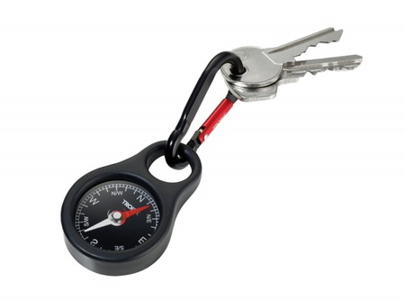 Brelok TROIKA Wegweiser, kompas, z karabińczykiem, czarny