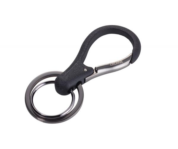 Brelok TROIKA 3xKey, 2 kółka do kluczy, karabińczyk, czarny