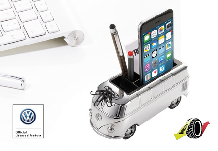 Przybornik na biurko TROIKA Forever T1, VW Camper, chromowany, szary