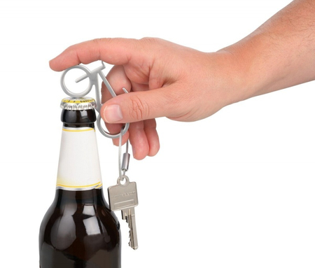 Brelok TROIKA Drahtesel, otwieracz do butelek, rower, srebrny