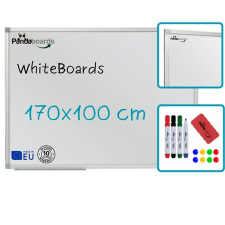 Tablica Magnetyczna Biała Suchościeralna 170x100 / 100x170 cm  w Ramie Aluminiowej WA1
