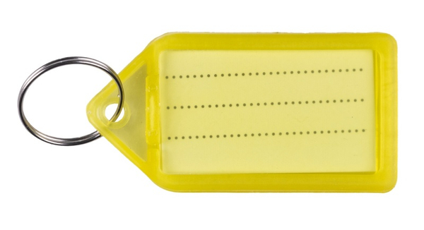 Zawieszki na klucze Q-CONNECT, 55x30mm, 40 szt., żółte