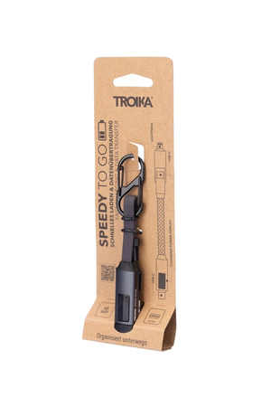 Brelok TROIKA Speedy To Go, z kablem ładującym USB-C, czarny