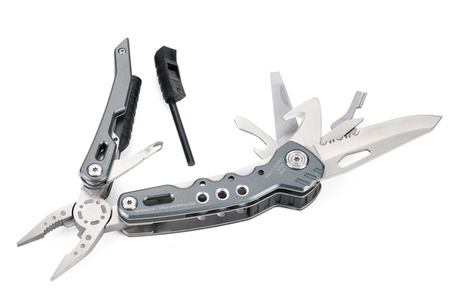 Narzędzie wielofunkcyjne TROIKA Fire Tool, 14 funkcji, szary