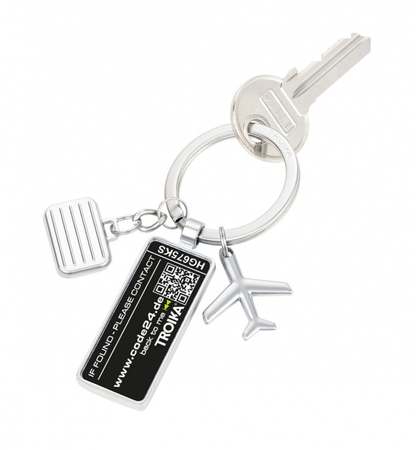 Brelok TROIKA Lost & Found, chromowany metal