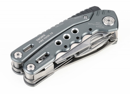 Narzędzie wielofunkcyjne TROIKA Fire Tool, 14 funkcji, szary