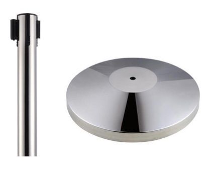 Słupek Odgrodzeniowy Taśmowy Chromowany - h 90 cm / Pas 2,35 m