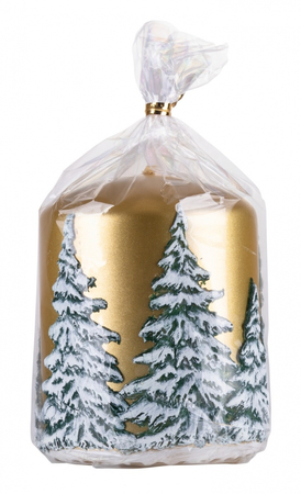 Świeca słupek DONAU HOME Frozen Dreams, 70x90mm, złoty