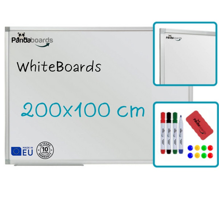 Tablica Magnetyczna Biała Suchościeralna 200x100 / 100x200 cm  w Ramie Aluminiowej WA1