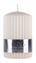 Świeca słupek ryflowana DONAU HOME Alva, 60x90mm, kremowy