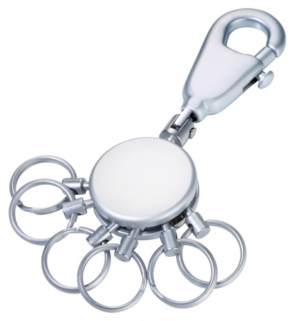 Brelok TROIKA Patent, z karabińczykiem, na 6 kluczy, srebrny mat