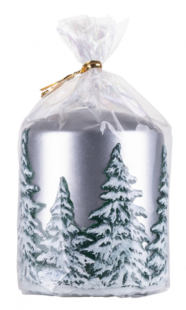 Świeca słupek DONAU HOME Frozen Dreams, 70x90mm, srebrny