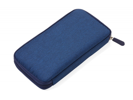 Etui na dokumenty TROIKA Safe Flight, na suwak, niebieskie
