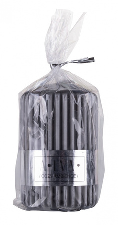 Świeca słupek ryflowana DONAU HOME Alva, 60x90mm, antracyt