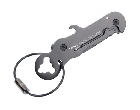 Brelok TROIKA Parcel Cut & Cart, 9 funkcji, czarno‑tytanowy