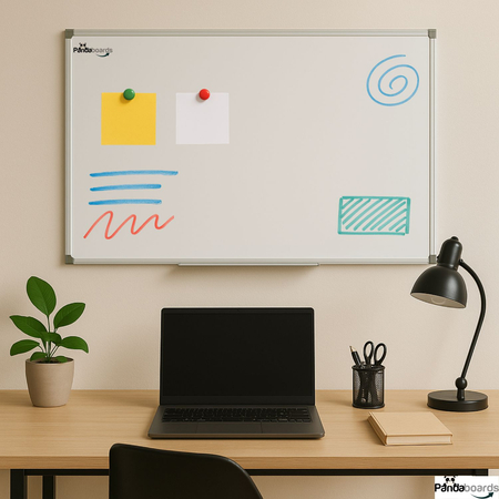 Tablica Magnetyczna Biała Suchościeralna 70x50 / 50x70 cm  w Ramie Aluminiowej WA1