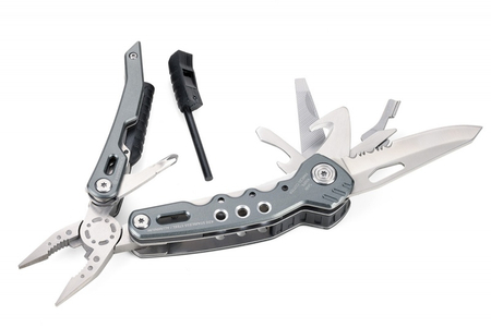 Narzędzie wielofunkcyjne TROIKA Fire Tool, 14 funkcji, szary