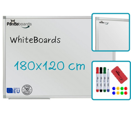Tablica Magnetyczna Biała Suchościeralna 180x120 / 120x180 cm  w Ramie Aluminiowej WA1