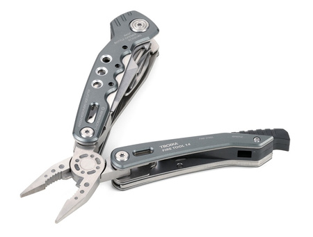 Narzędzie wielofunkcyjne TROIKA Fire Tool, 14 funkcji, szary