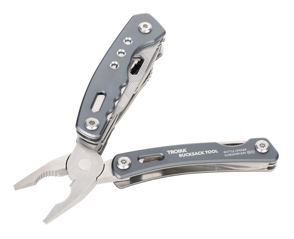 Narzędzie wielofunkcyjne TROIKA Rucksack Tool, 15 funkcji, szary